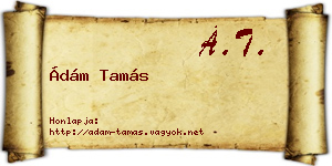 Ádám Tamás névjegykártya