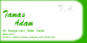 tamas adam business card